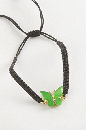 Kelebek Polyester Makrome Örgülü Bileklik