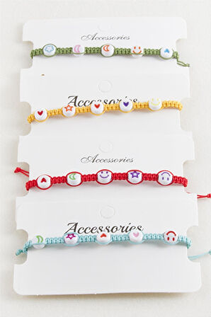 Emoji Makrome Örgülü Bileklik