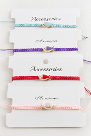 Balık Mineli Makrome Örgülü Bileklik