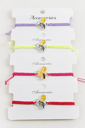 Arı Makrome Örgülü Bileklik