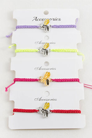 Arı Makrome Örgülü Bileklik