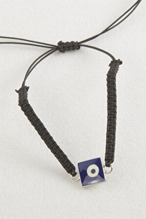 Kare Nazar Makrome Örgülü Bileklik