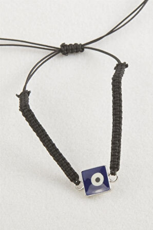 Kare Nazar Makrome Örgülü Bileklik