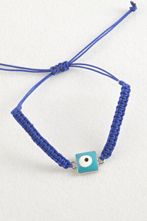 Kare Nazar Makrome Örgülü Bileklik