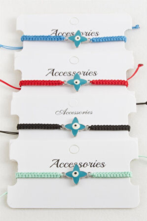 Çiçek Nazar Makrome Örgülü Bileklik