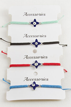 Çiçek Nazar Makrome Örgülü Bileklik