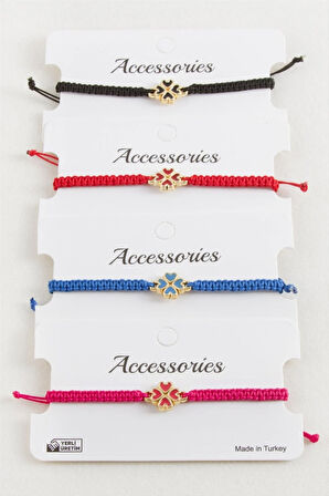 Yonca Makrome Örgülü Bileklik