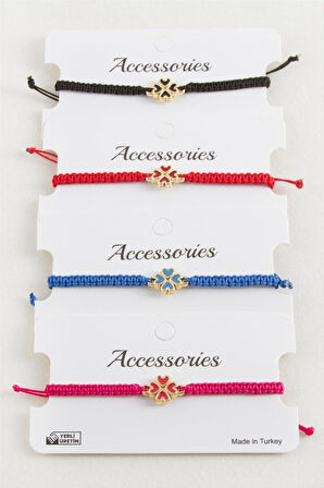 Yonca Makrome Örgülü Bileklik