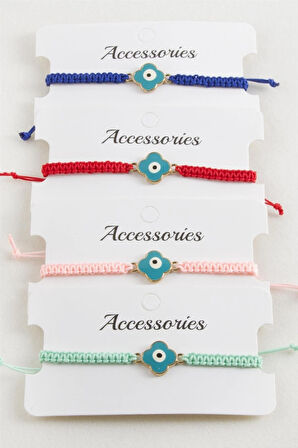 Çiçek Nazar Makrome Örgülü Bileklik