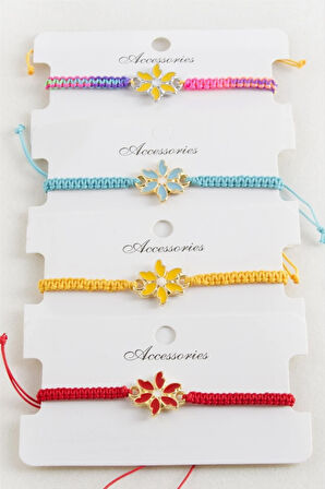 Papatya Makrome Örgülü Bileklik