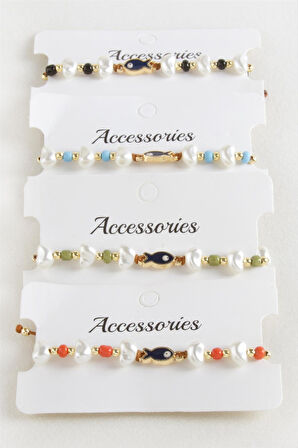 Balık İnci Boncuk Makrome İp Bileklik