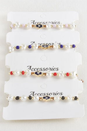 Ftm Ana Eli Boncuk İnci Makrome İp Bileklik