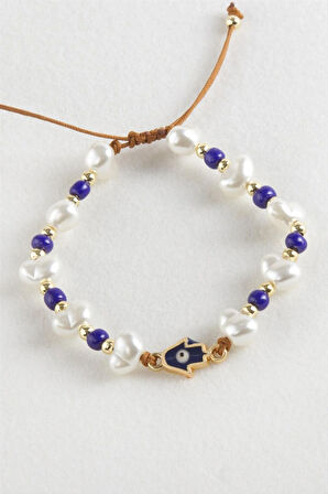 Ftm Ana Eli Boncuk İnci Makrome İp Bileklik