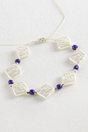 Baklava Boncuk İnci Makrome İp Bileklik