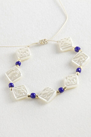 Baklava Boncuk İnci Makrome İp Bileklik