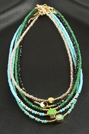 Karışık Kristal Kolye 1 Adet