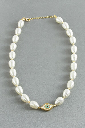 Göz Metal İnci Kolye