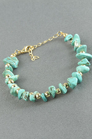Turkuaz Kırık Doğaltaş Bileklik
