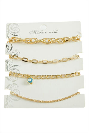 4 Adet Karışık Trend Zincir Bileklik