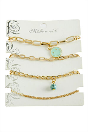 4 Adet Karışık Trend Zincir Bileklik