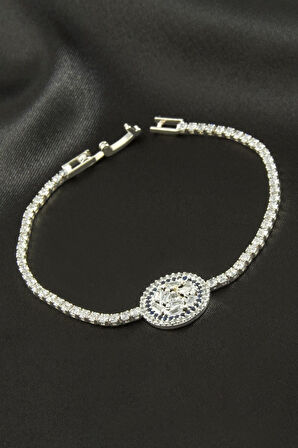 Yuvarlak Zirkon Taşlı Çocuk Bileklik 16 cm