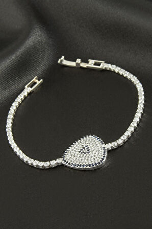 Oval Zirkon Taşlı Çocuk Bileklik 16 cm