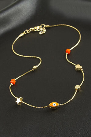 Nazar Mineli Zincir Şans Kolye