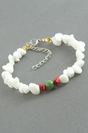 Sedef Kırık Doğaltaşlı Bileklik