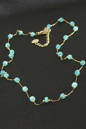 Boncuk Lüks Çelik Kolye