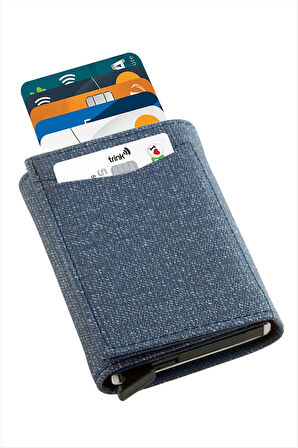 Mekanizmalı Kızaklı Kartlık Cüzdan Kağıt Para Bölmeli