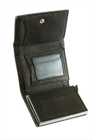 Mekanizmalı Kızaklı Kartlık Cüzdan Kağıt Para Bölmeli