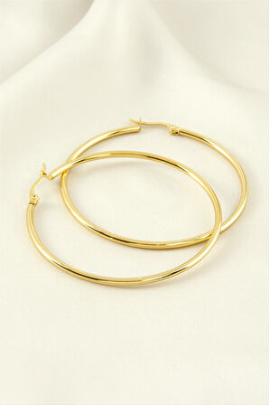 Halka Lüks Çelik Küpe 5,5 cm