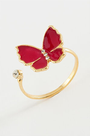 Kelebek Taşlı Mineli Yüzük