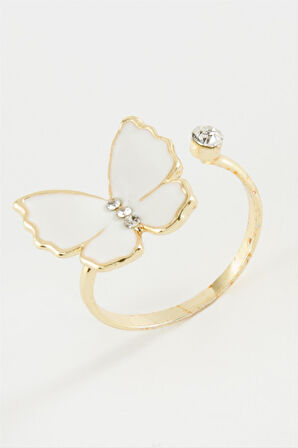 Kelebek Taşlı Mineli Yüzük