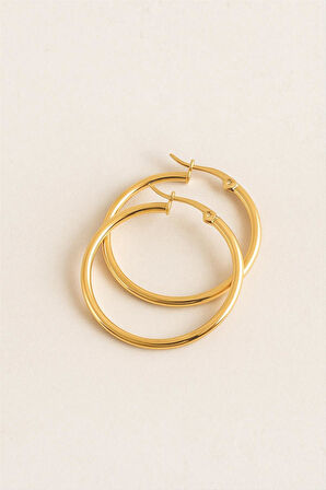 Halka Lüks Çelik Küpe 3 cm