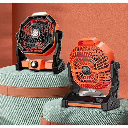 Mini Şarjlı Ledli Kare Fan