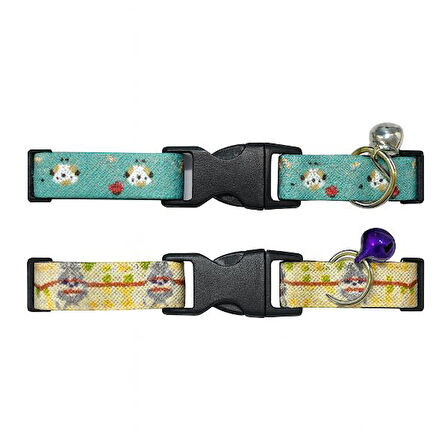 Desenli Zilli Kedi Tasması