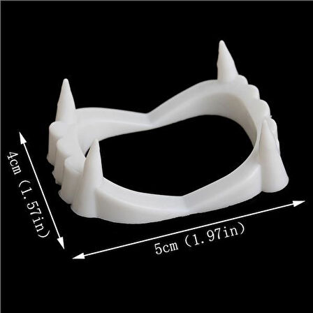 Beyaz Renk Çift Damak Takma Vampir Dişi