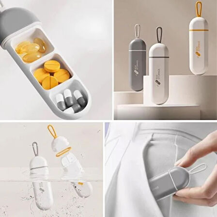 3 Bölmeli Seyahat Tipi İlaç Saklama Kutusu