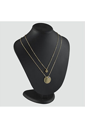 Boş Plaka Figürlü İkili Kolye