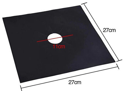 Siyah Renk Ocak Koruyucu Folyo Yanmaz Yapışmaz 4'lü Set