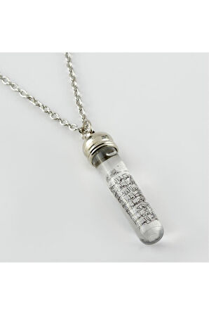 Ayetel Kürsü Yazılı Zemzem Sulu Canlı Kolye