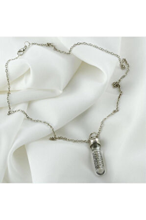 Ayetel Kürsü Yazılı Zemzem Sulu Canlı Kolye