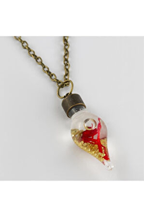 Sulu Çiçek Fanus Canlı Kolye