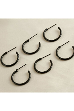 6 Adet Boru Halka Küpe 2 cm