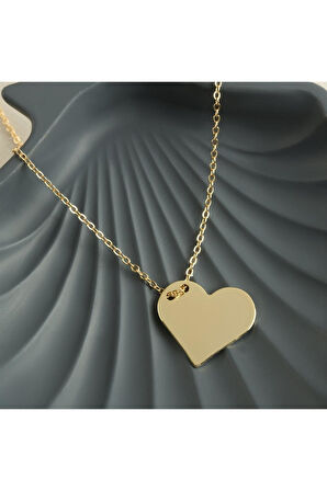 Kalp İsim Yazılabilir Boş Plaka Kolye