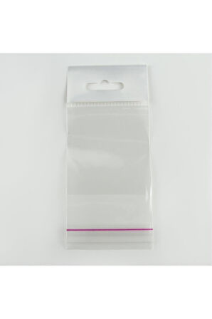 6*20 Yapışkanlı 1000 Adet Askılı Şeffaf Poşet