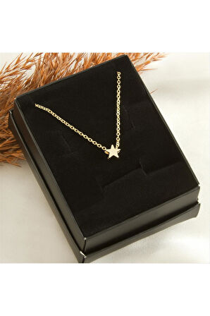 Sarı Renkli Yıldız Kutulu Kolye