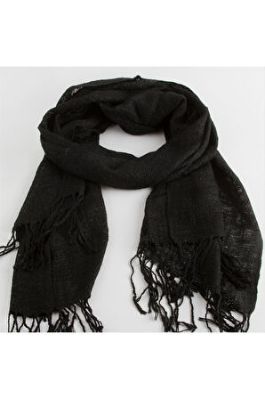 Siyah Renkli Keten Şal 50*165