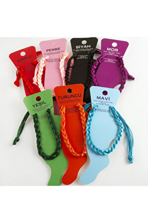 Renkli Örgülü Vinlex İp Halhal